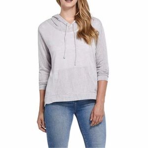 Sheer gray pullover kangaroo pocket knit hoodie by weatherproof size m